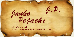 Janko Pejački vizit kartica